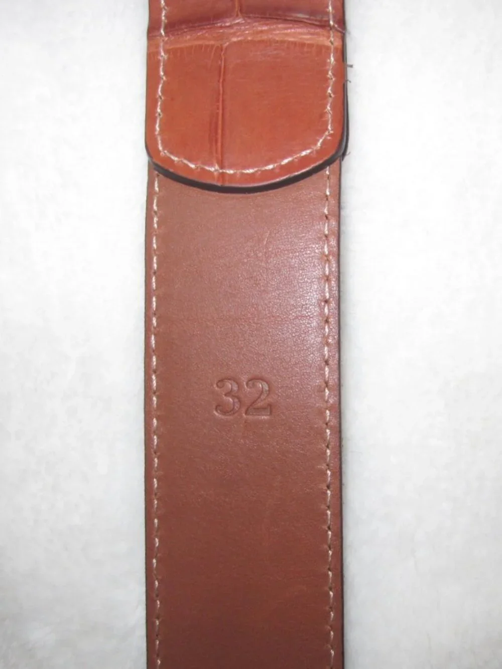 Brown Leather & Navy Patterned Men's Belt